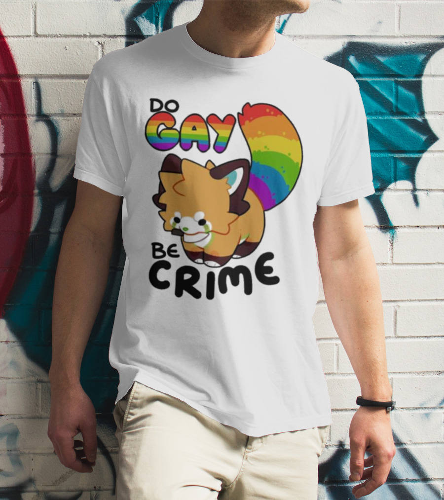 Do Gay Be Crime Rainbow Cat Tail T-Shirt