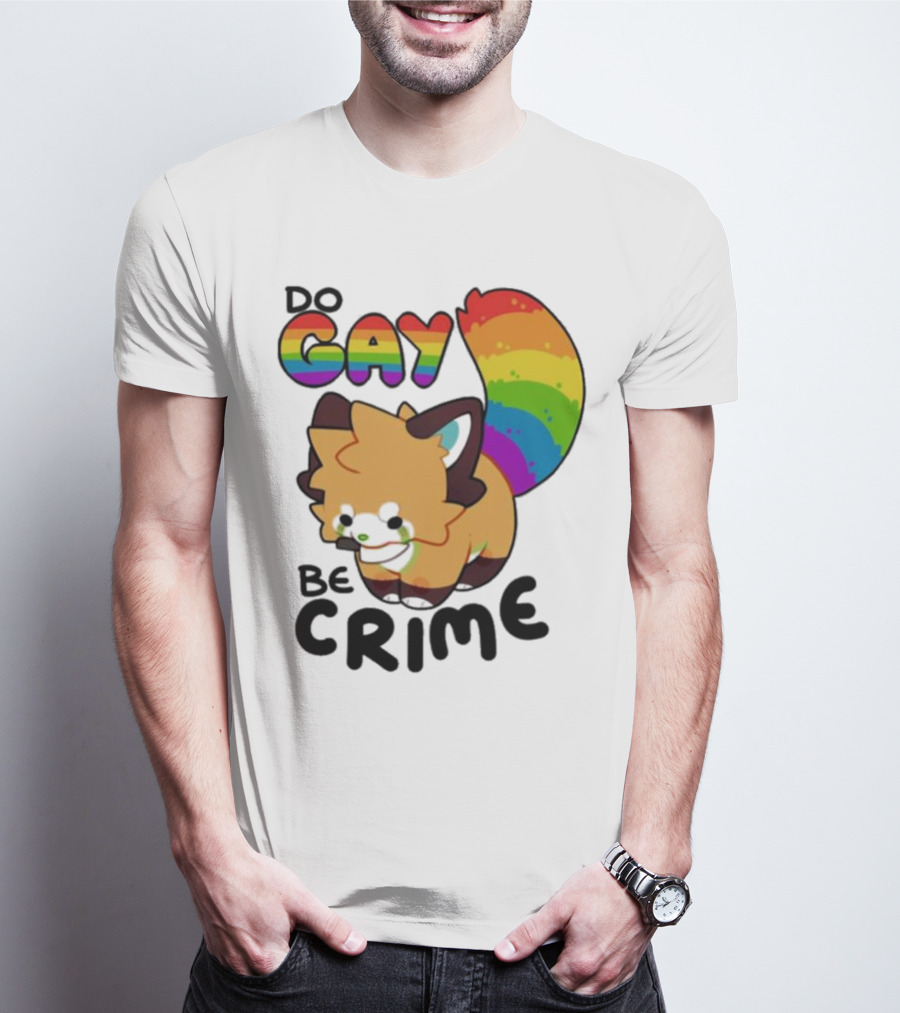 Do Gay Be Crime Rainbow Cat Tail T-Shirt