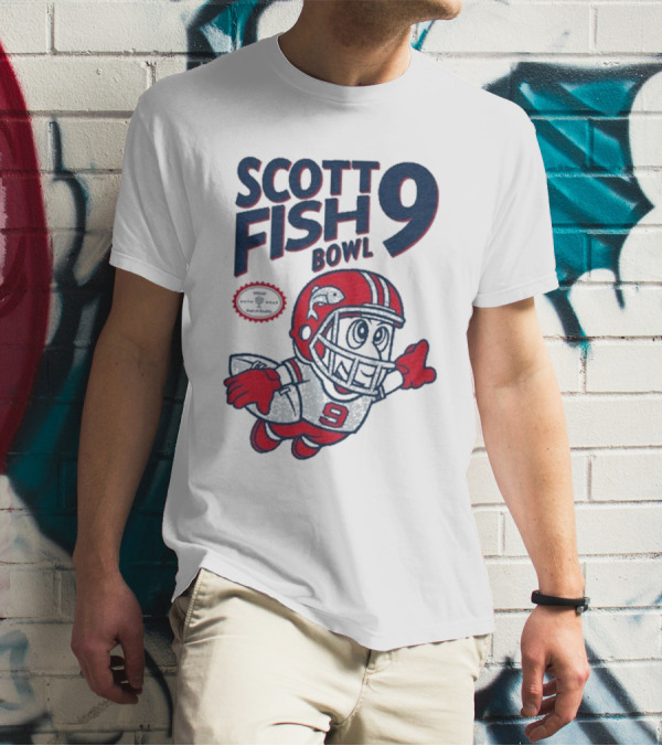 Scott Fish Bowl 9 Football Player Mascot T-Shirt