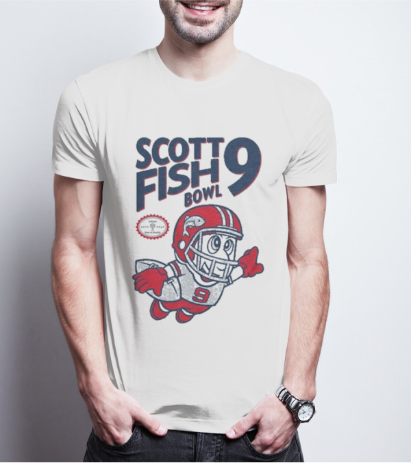 Scott Fish Bowl 9 Football Player Mascot T-Shirt