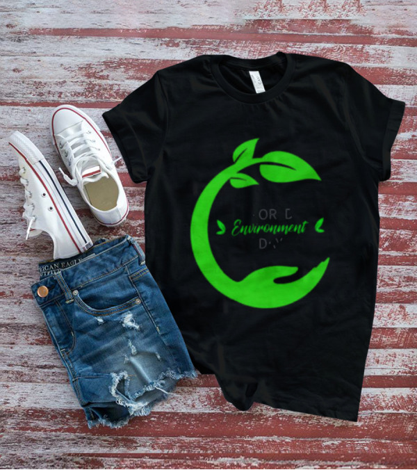 World Environment Day Green Leaf Circle Earth Protection T-Shirt