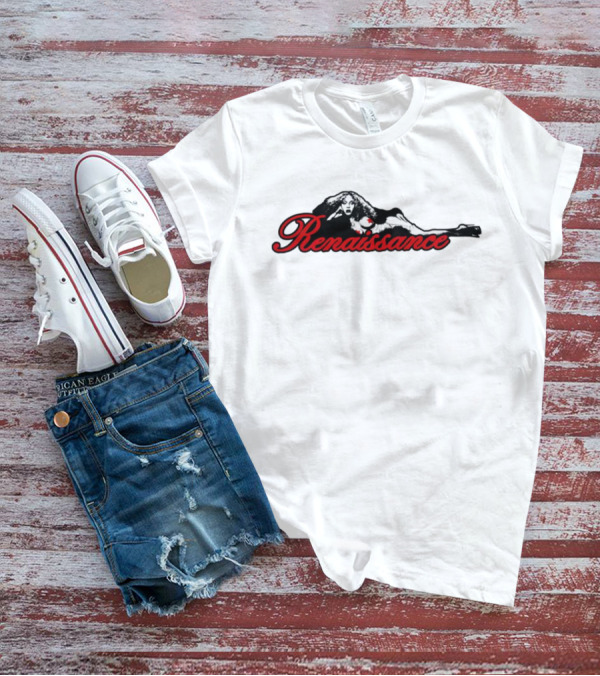 Beyonce Renaissance Ringer Black Image Relaxed Pose T-Shirt