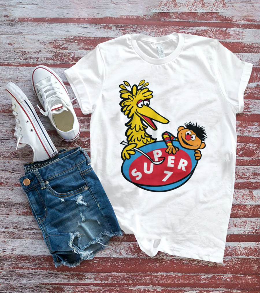 Big Bird And Ernie Super 7 Alphabet Soup T-Shirt