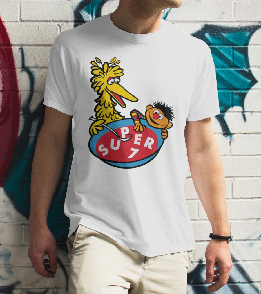 Big Bird And Ernie Super 7 Alphabet Soup T-Shirt