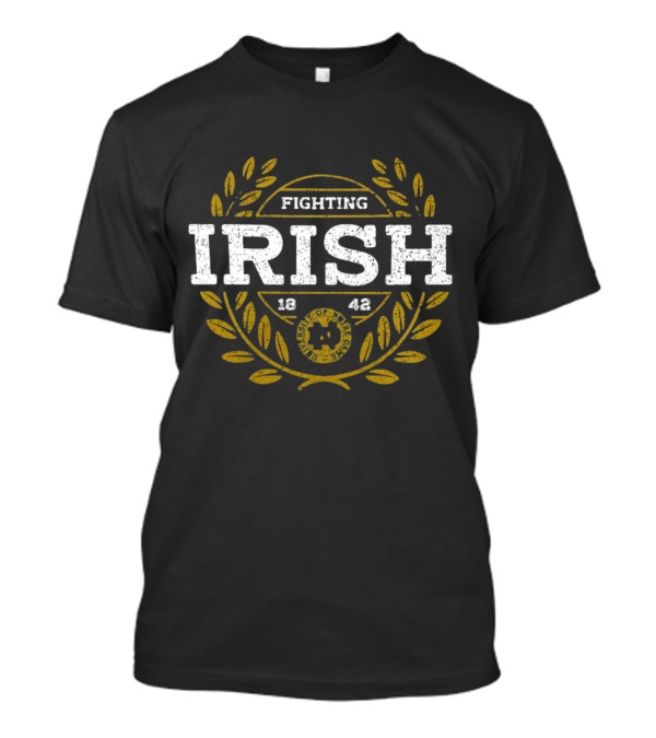 Fighting Irish University Of Notre Dame Established 1842 Laurel Emblem T-Shirt