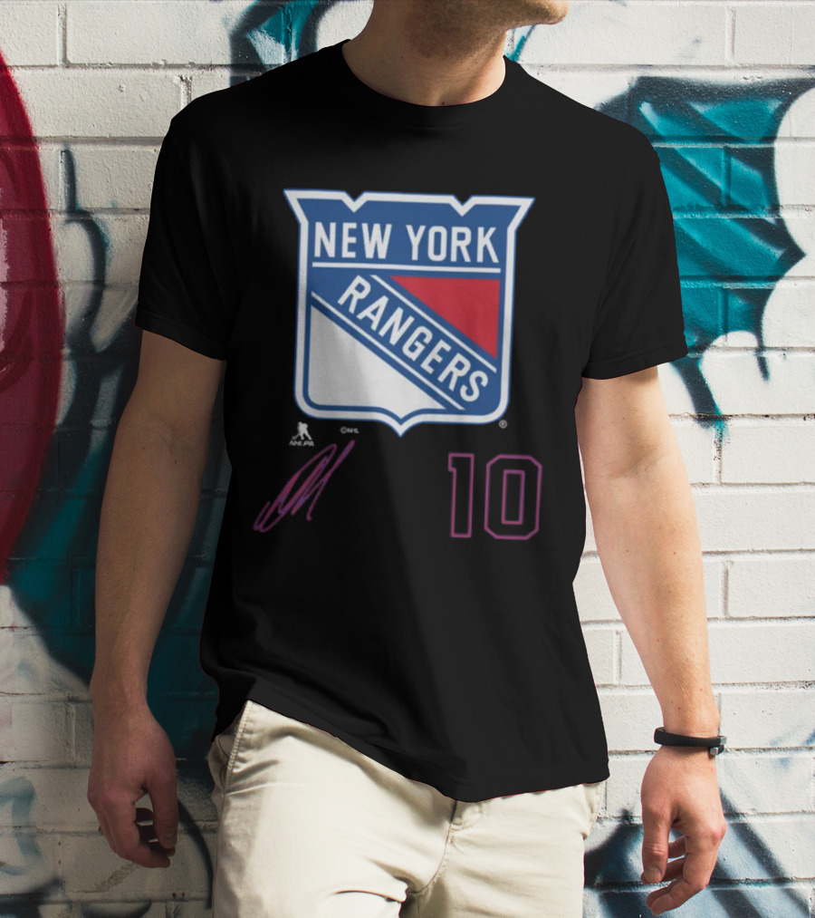 New York Rangers Artemi Panarin Number 10 NHLPA Logo Royal T-Shirt