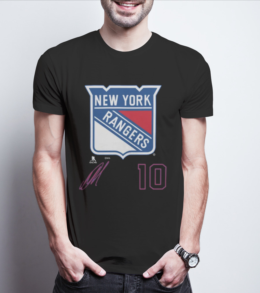 New York Rangers Artemi Panarin Number 10 NHLPA Logo Royal T-Shirt