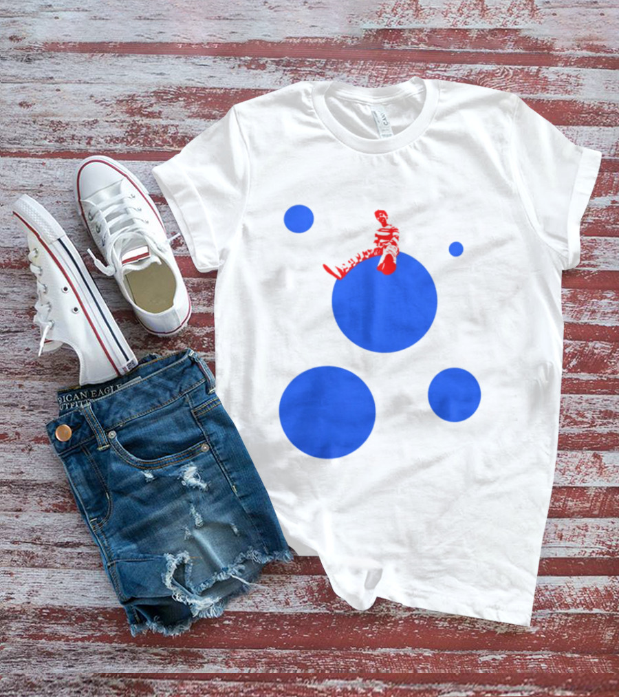 Harry's Styles Merch Red Figure Blue Polka Dot T-Shirt