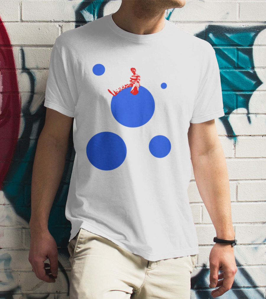 Harry's Styles Merch Red Figure Blue Polka Dot T-Shirt
