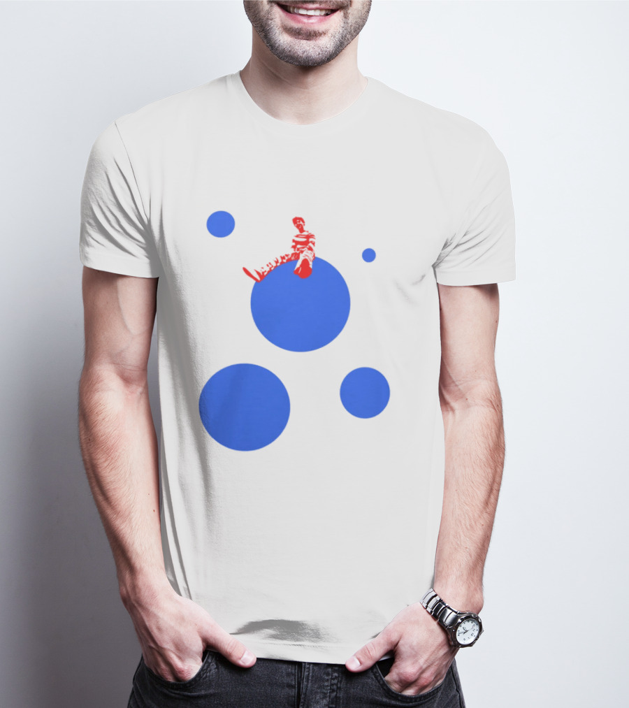 Harry's Styles Merch Red Figure Blue Polka Dot T-Shirt