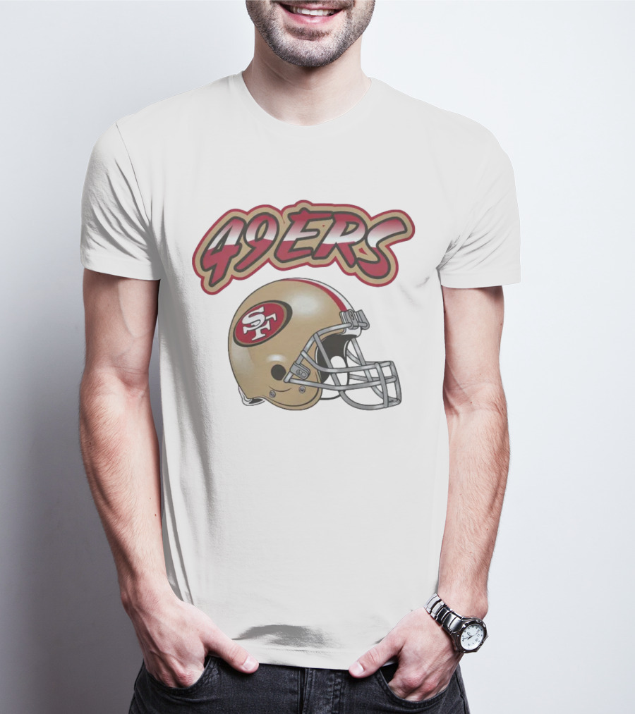 49ers SF Gold Helmet Red Outline Toddler Grey Huddle Up T-Shirt