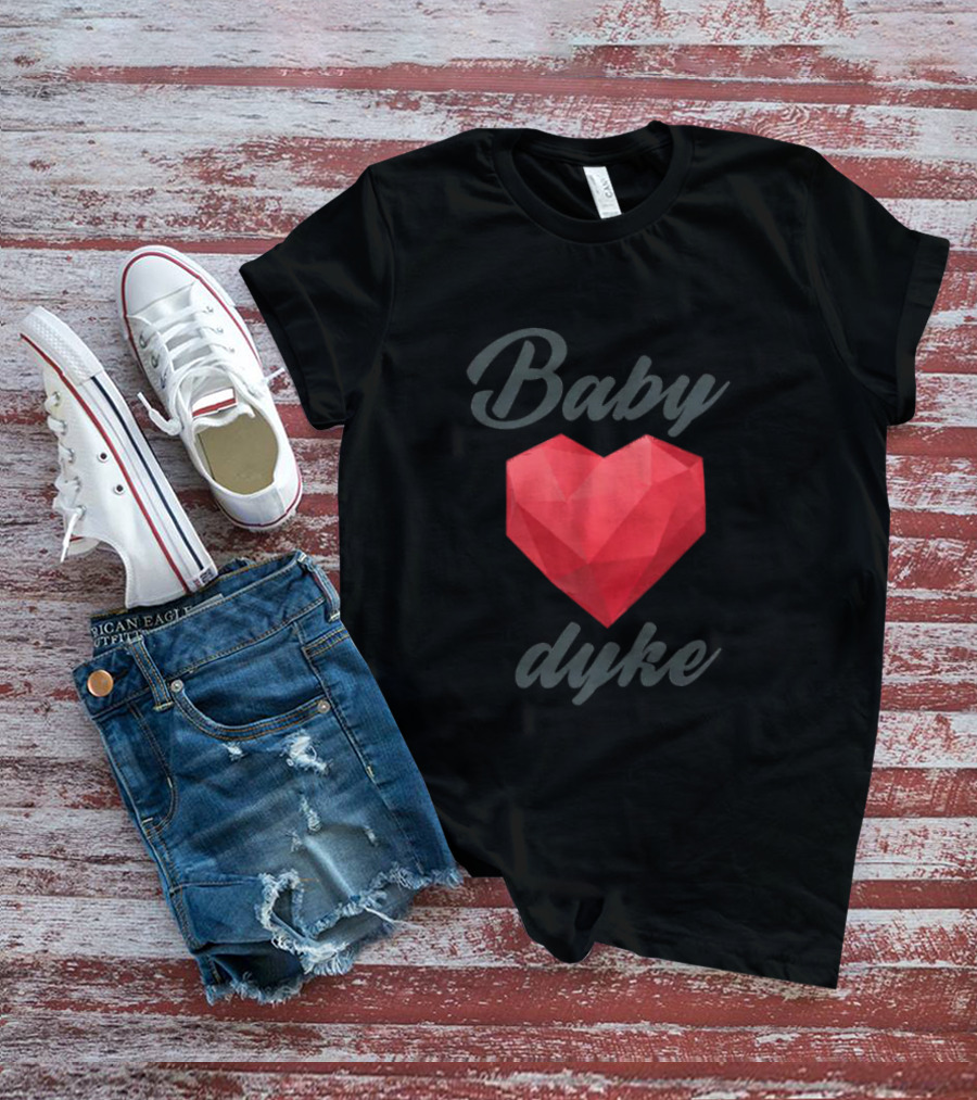 Baby Dyke Geometric Heart T-Shirt