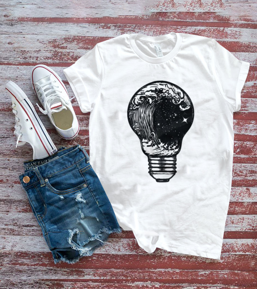 Perfect Storm Within Light Bulb With Cosmic Tattoo T-Shirt