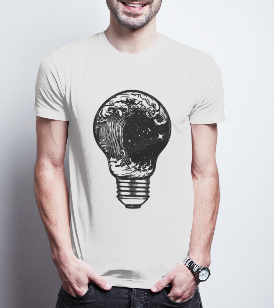 Perfect Storm Within Light Bulb With Cosmic Tattoo T-Shirt