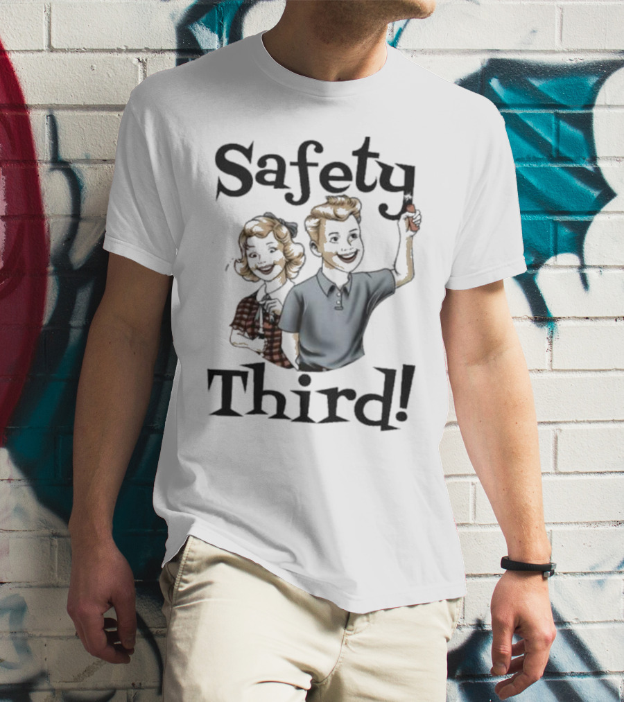 Safety Third Kid Retro Style Humor T-Shirt