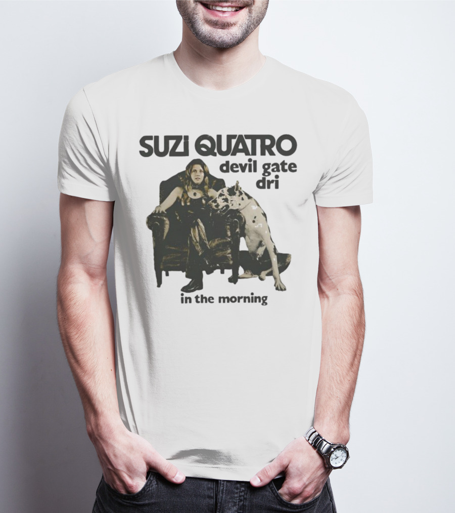 Suzi Quatro Devil Gate Drive In The Morning With Woman And Dalmatian Chair T-Shirt