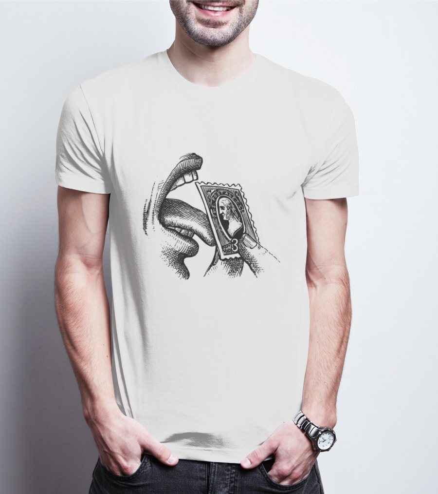 Tongue Licking Vintage Style Stamp T-Shirt