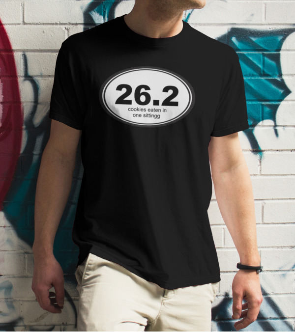 26.2 Cookies Eaten In One Sittingg Oval Marathon Humor T-Shirt