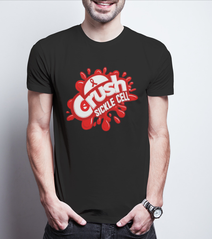 Crush Sickle Cell Awareness Red Ribbon T-Shirt