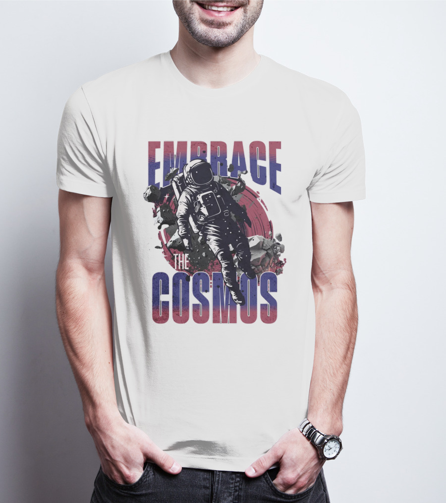 EMBRACE THE COSMOS Astronaut Space Adventure With Asteroids T-Shirt