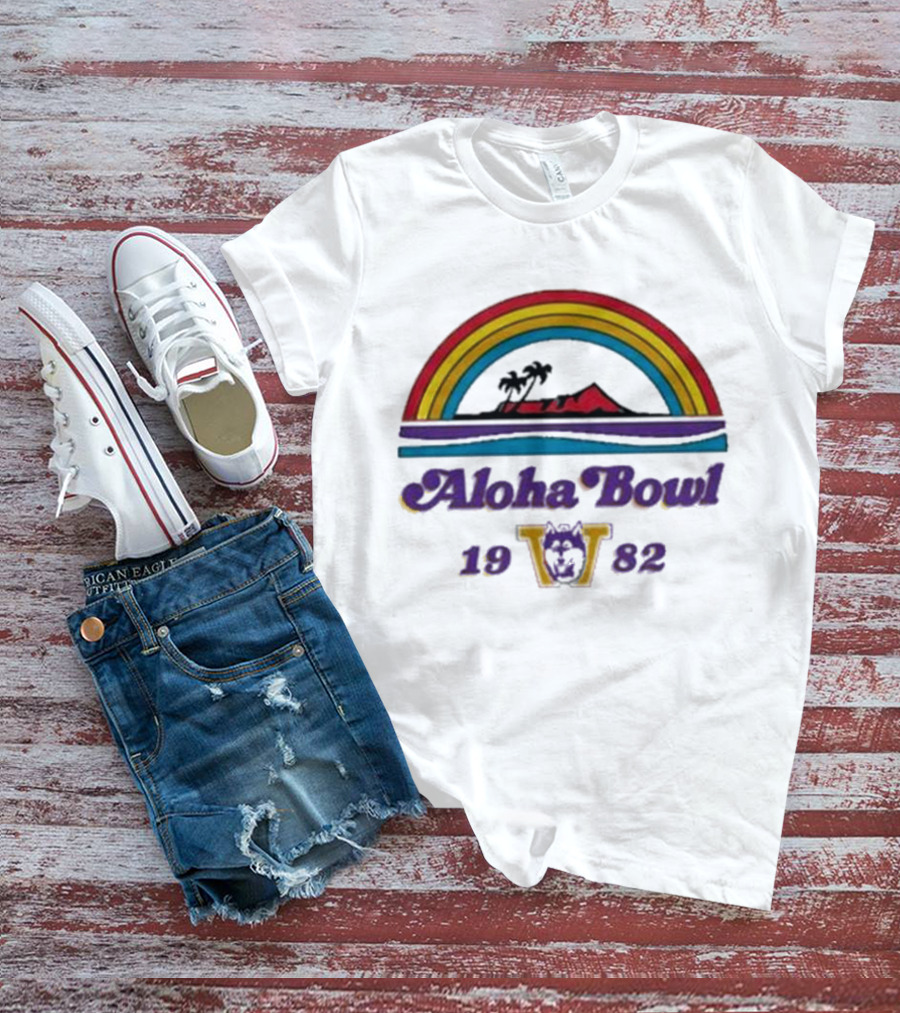 Aloha Bowl 1982 Washington Rainbow Island Vintage Ringer T-Shirt