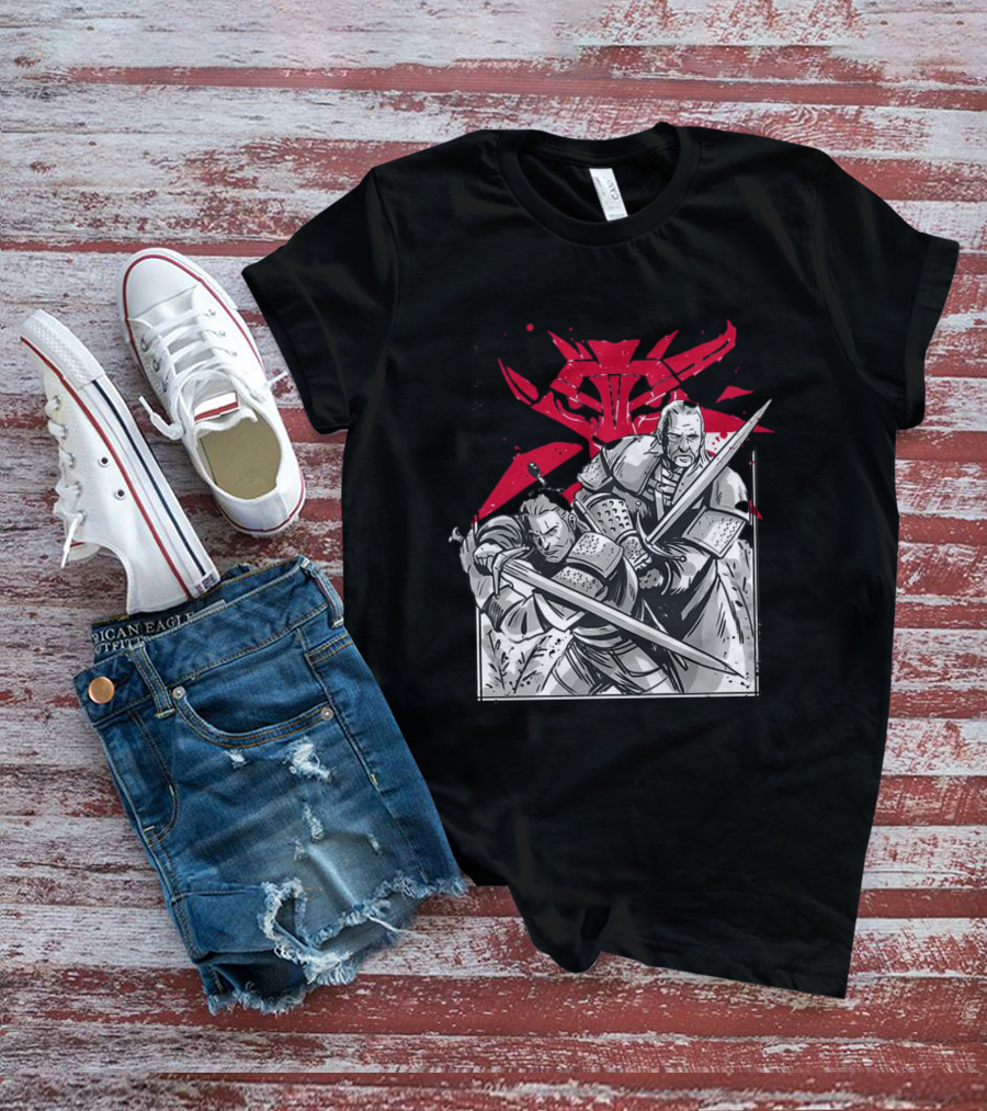 Wild Hunt Sensei Kanji Swordsmen Red T-Shirt