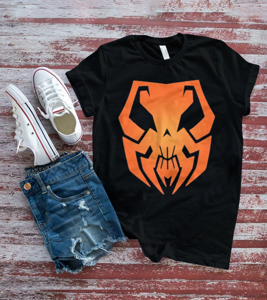 20xx Skull Hexadecimal Orange Robotic Face T-Shirt