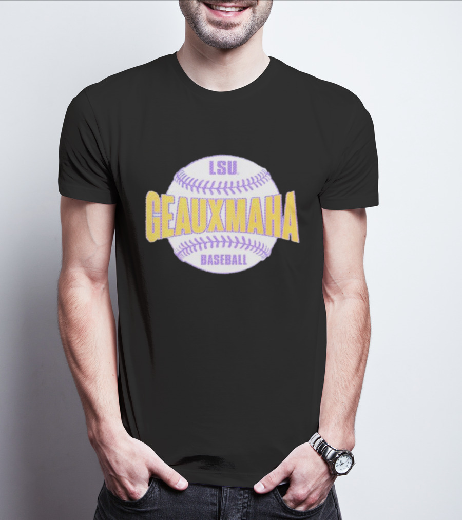 LSU Tigers GEAUXMAHA Baseball T-Shirt