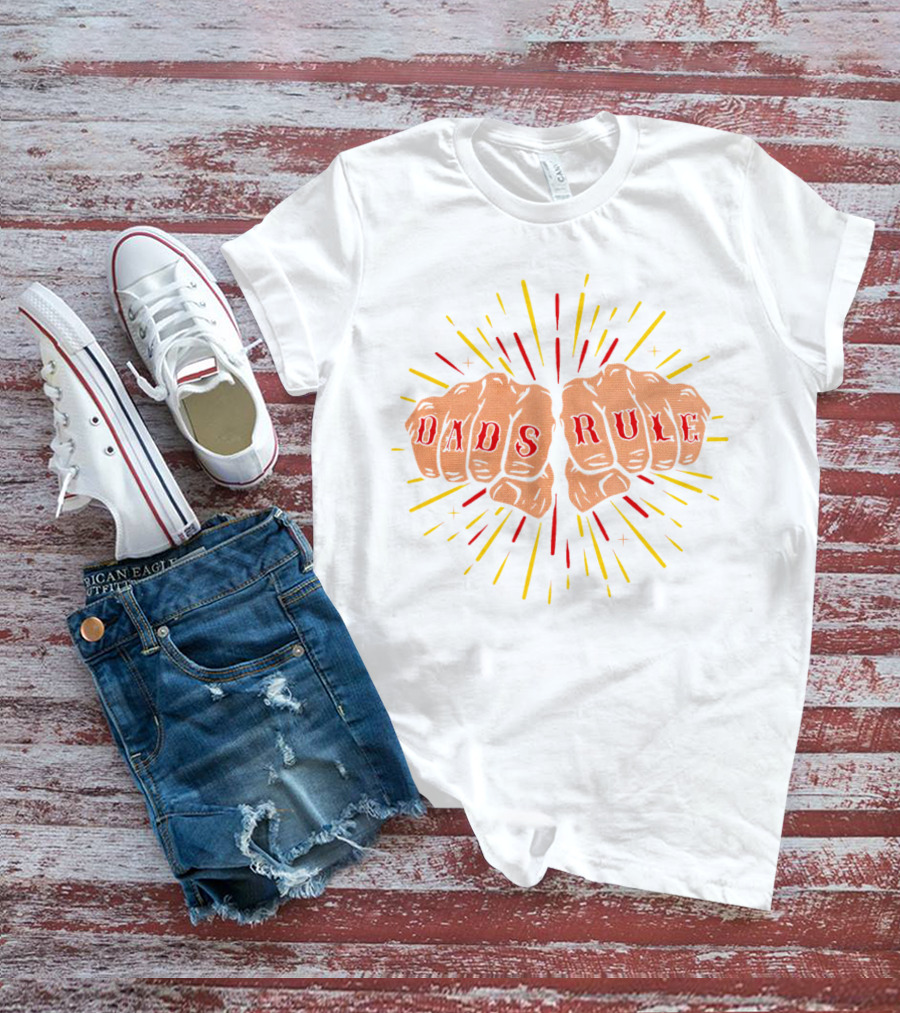 Dads Rule Fist Bump Explosive Burst T-Shirt
