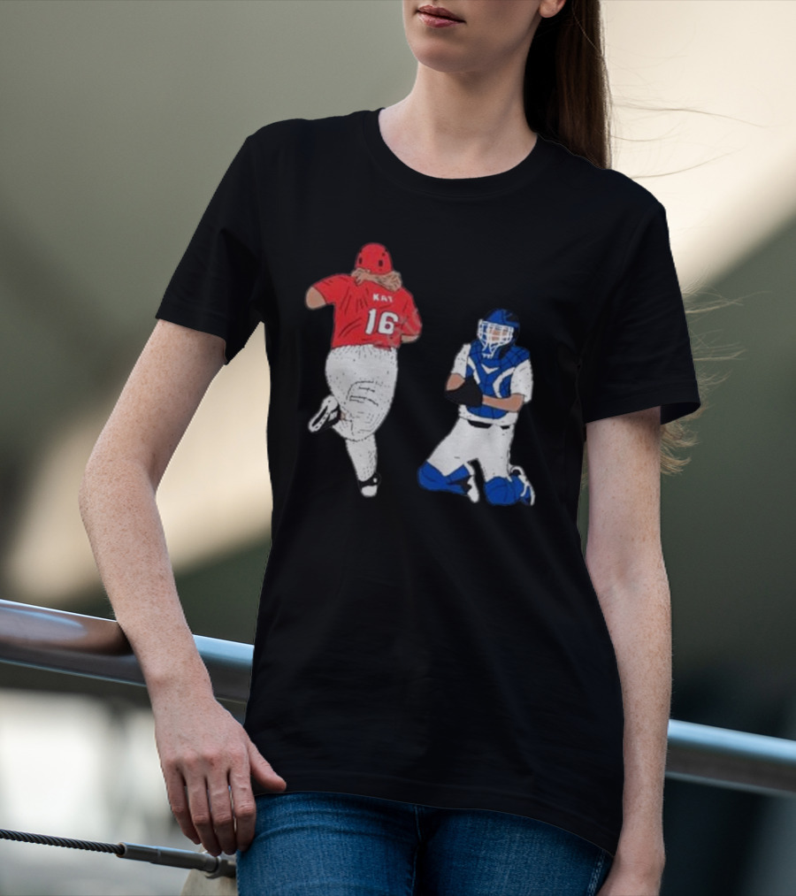 Adeline Sandridge Go Truck 'Em Kay 16 Baseball Action Scene T-Shirt