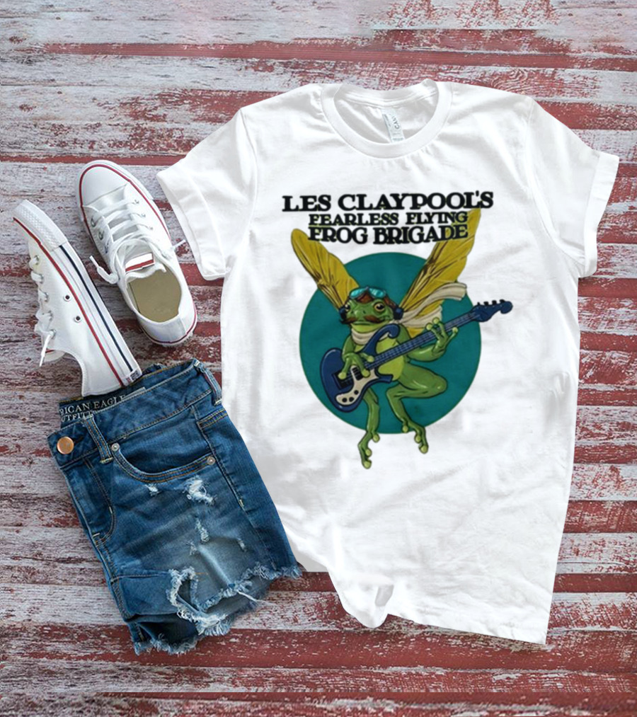 Les Claypool’s Fearless Flying Frog Brigade Flying Frog Playing Guitar T-Shirt