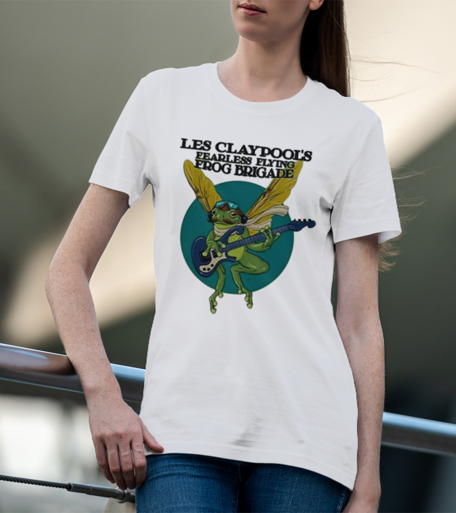 Les Claypool’s Fearless Flying Frog Brigade Flying Frog Playing Guitar T-Shirt