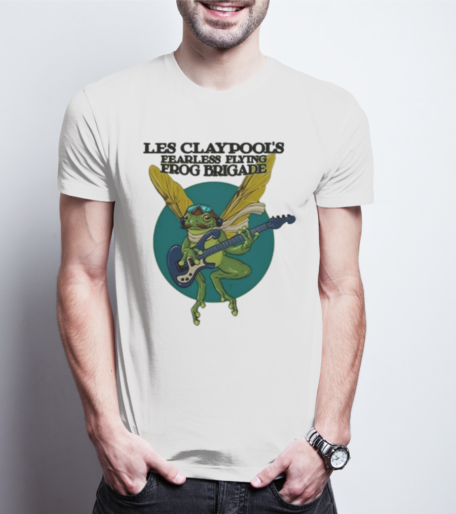 Les Claypool’s Fearless Flying Frog Brigade Flying Frog Playing Guitar T-Shirt