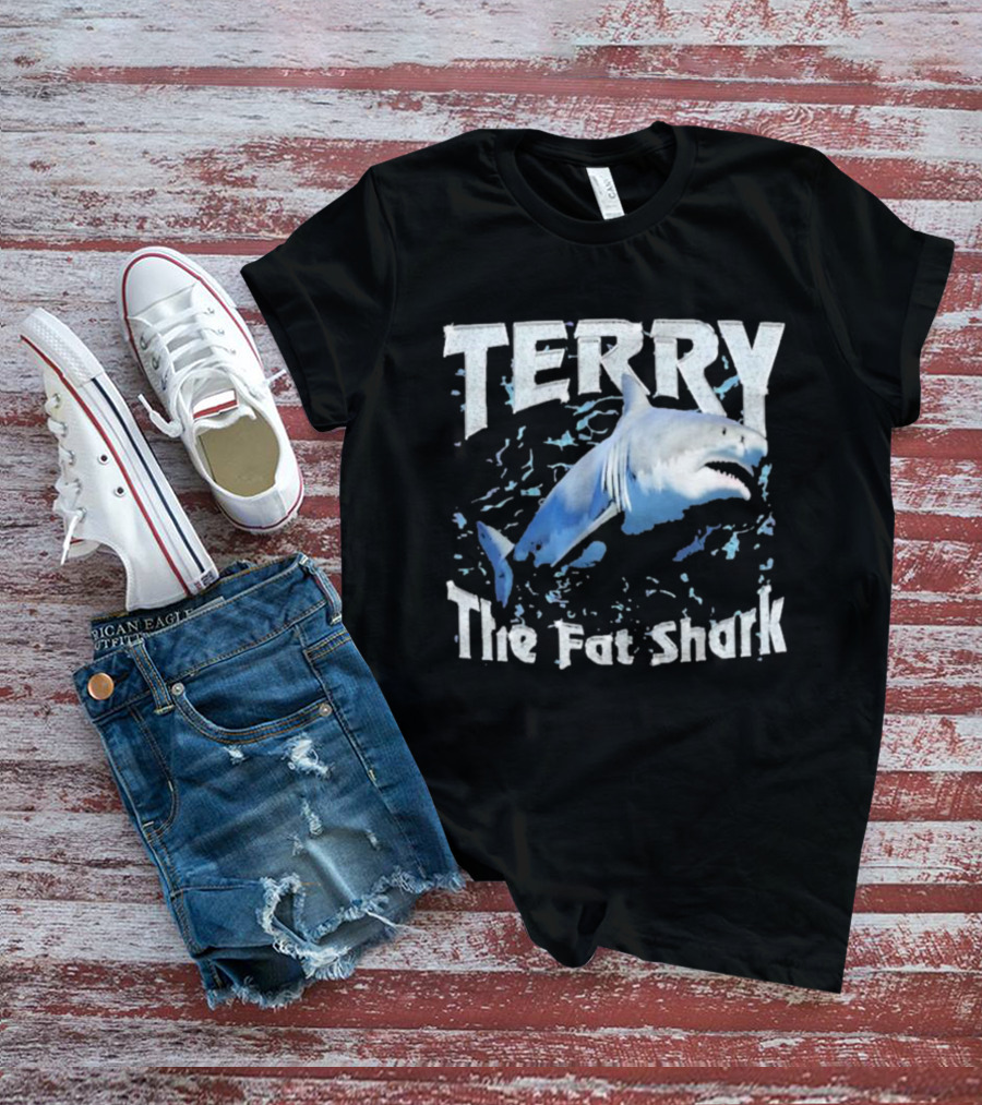Terry The Fat Shark Swim Ocean Waves T-Shirt