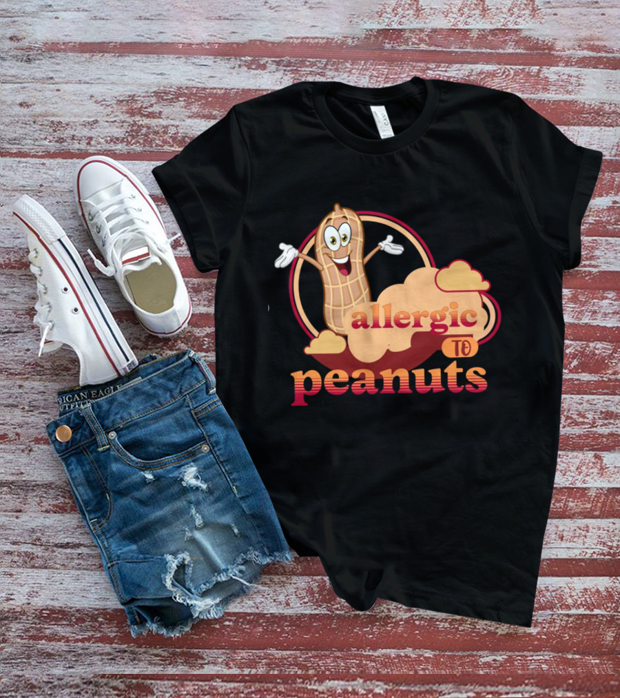 Allergic To Peanuts Cartoon Peanut Cloud T-Shirt