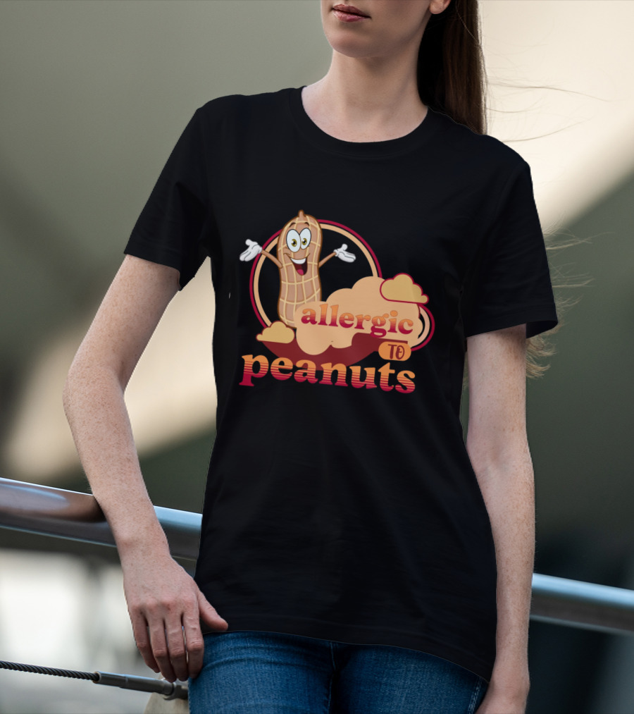 Allergic To Peanuts Cartoon Peanut Cloud T-Shirt