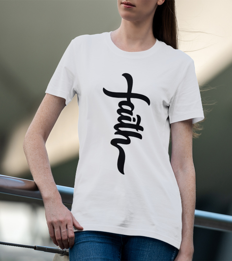 Faith Vertical Calligraphy T-Shirt