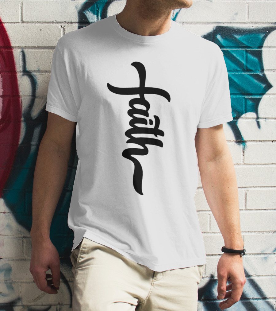 Faith Vertical Calligraphy T-Shirt