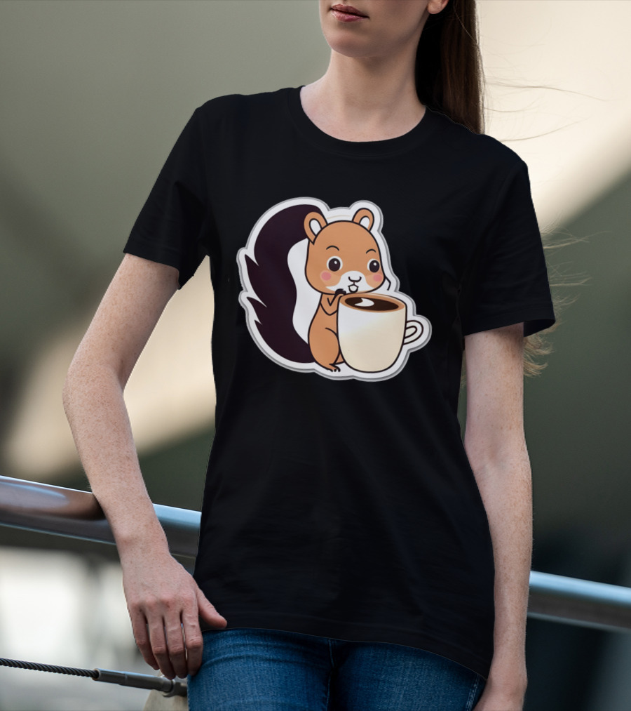 Happy Squirrel Coffee Hug T-Shirt