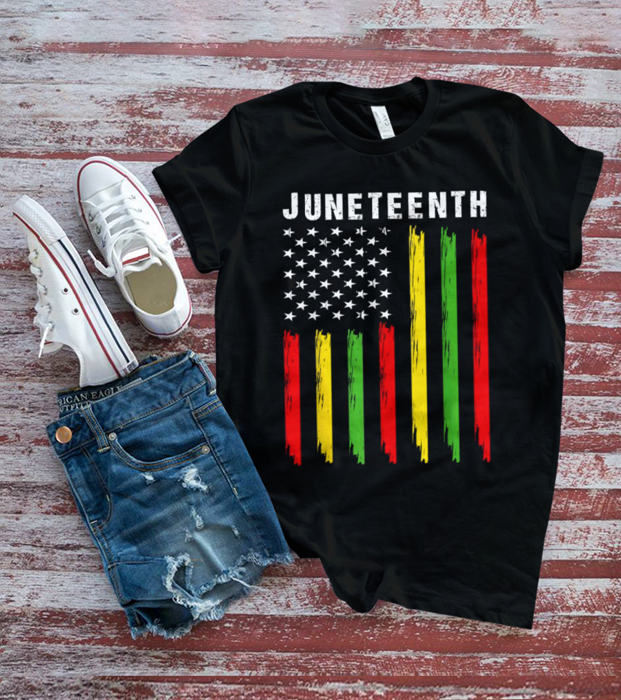 Juneteenth African American Flag Colors Stars Stripes T-Shirt
