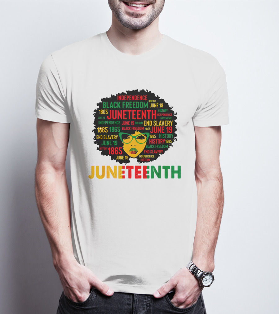 Juneteenth Independence Black Freedom End Slavery History June 19 1865 Afro Queen T-Shirt