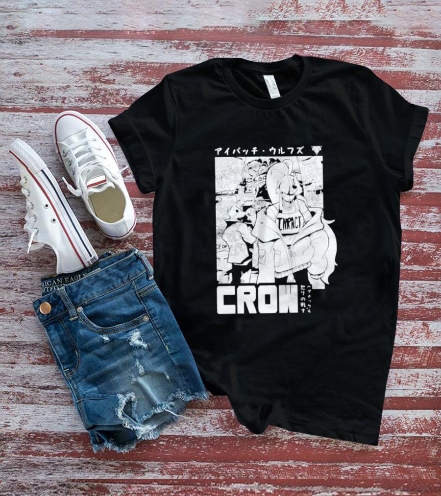 Crow Eyepatch Wolf Manga Style Impact Bad Edgy T-Shirt