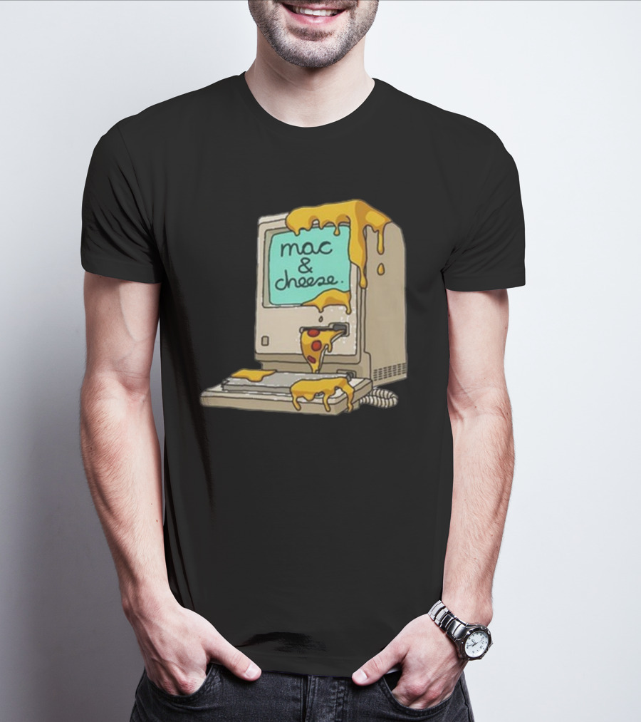 Retro Mac Dripping Cheese Pixels T-Shirt