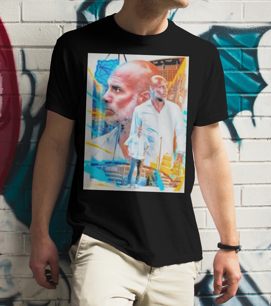Josep Pep Guardiola New Football Bold Artful Portrait With Vibrant Urban Backdrop T-Shirt