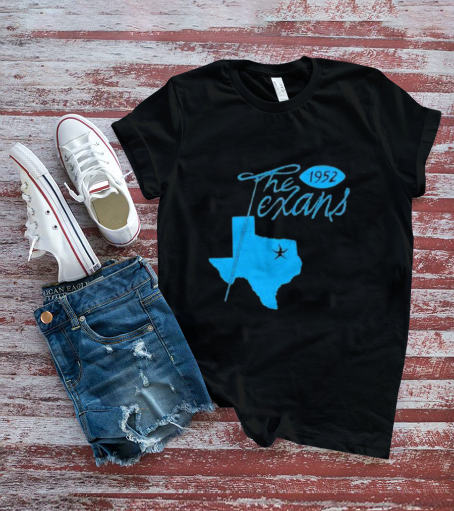 Dallas The Texans 1952 Texas Map Star T-Shirt
