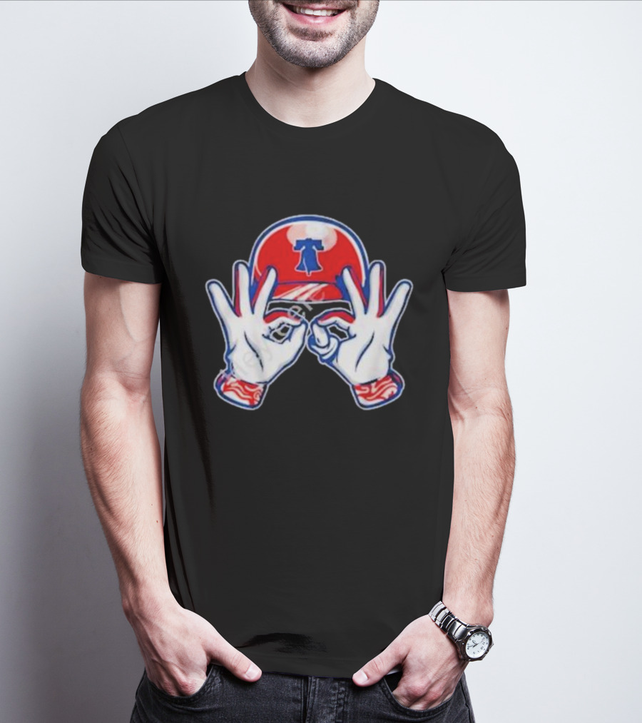 Philadelphia Liberty Bell Baseball Hand Gesture T-Shirt