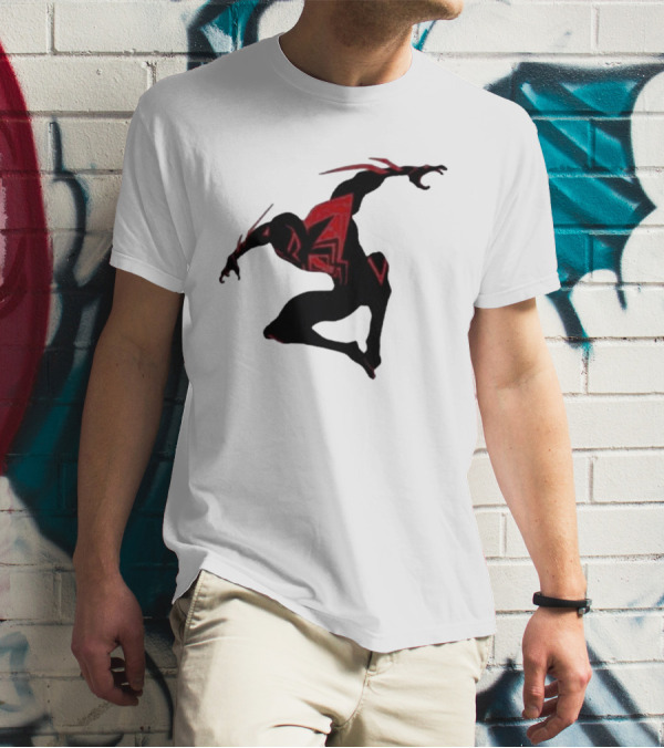 SharkRobot Synthetic Spider Variant Red And Black T-Shirt