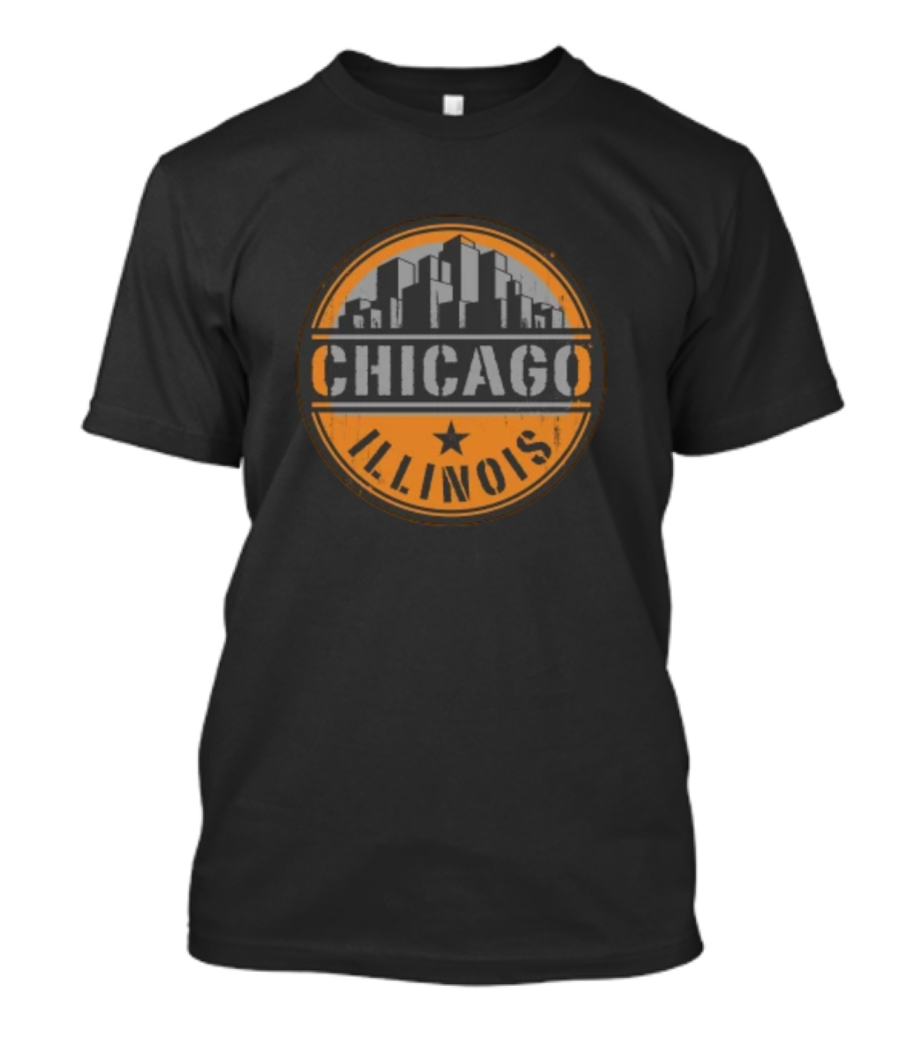 Chicago Illinois Skyline Urban Vintage Badge T-Shirt