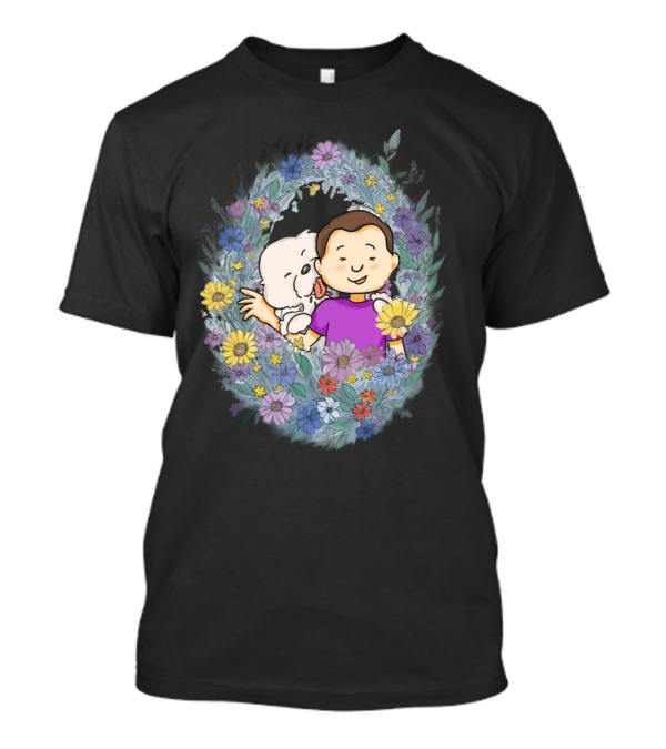Dog Dad Floral Wreath Hug T-Shirt