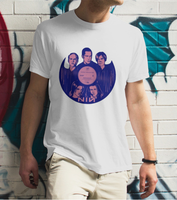 Nin Nine Inch Nails Band Vinyl Record T-Shirt